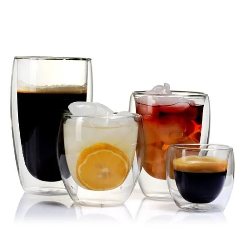 Double Wall Glass Hot Drink Mugs