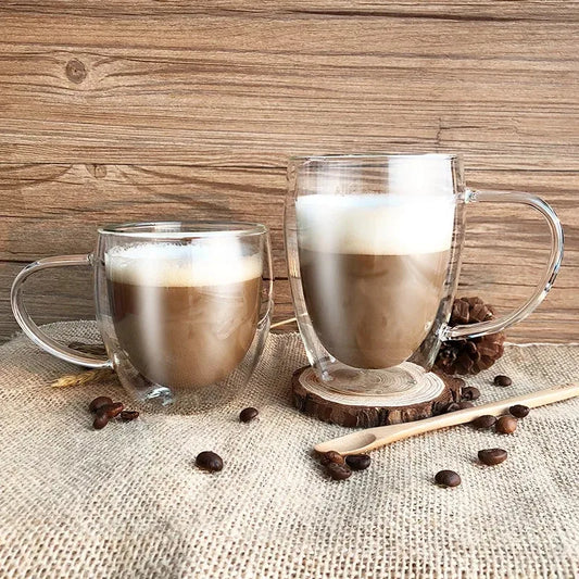 Double Wall Glass Hot Drink Mugs