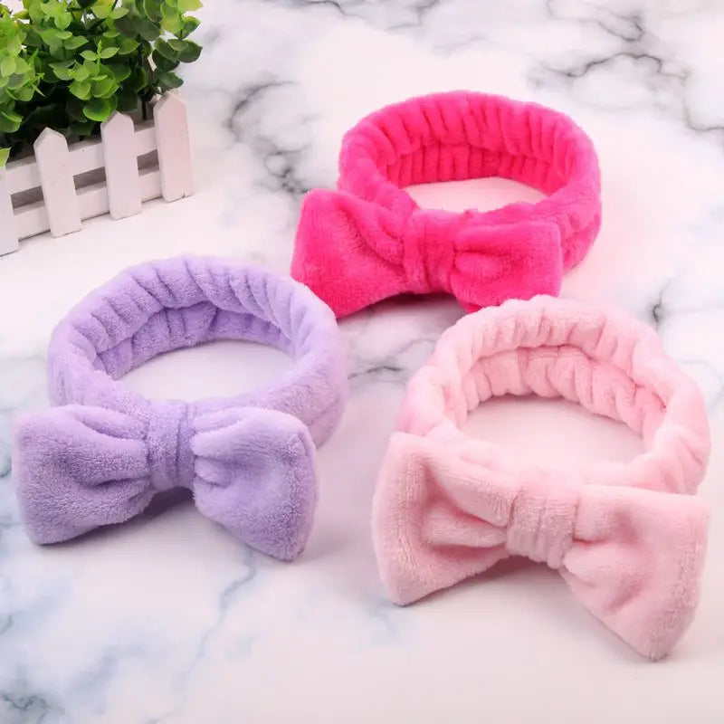 Colorful Fleece Hairbands For Face Wash