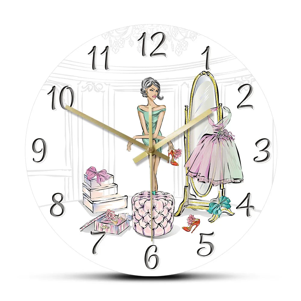 Fashion Girl Wall Clock