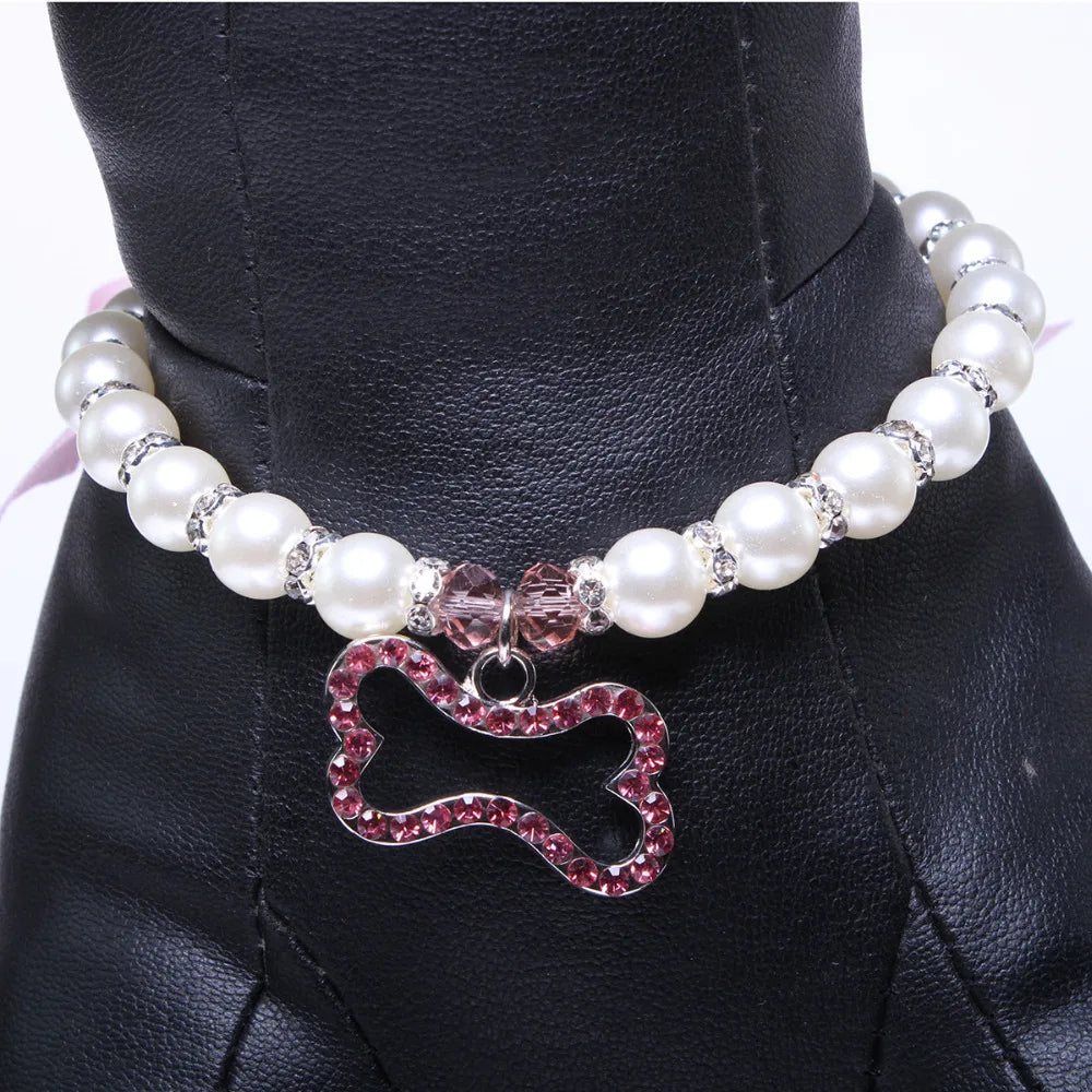 Pet Dog Pearls Necklace Collar