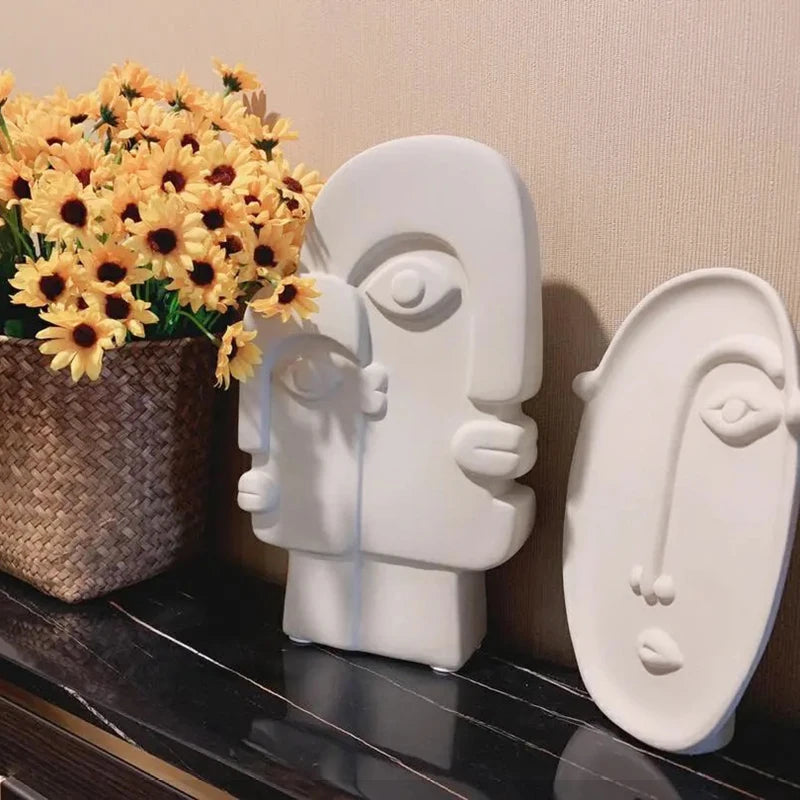 Nordic Ceramic Face Vase