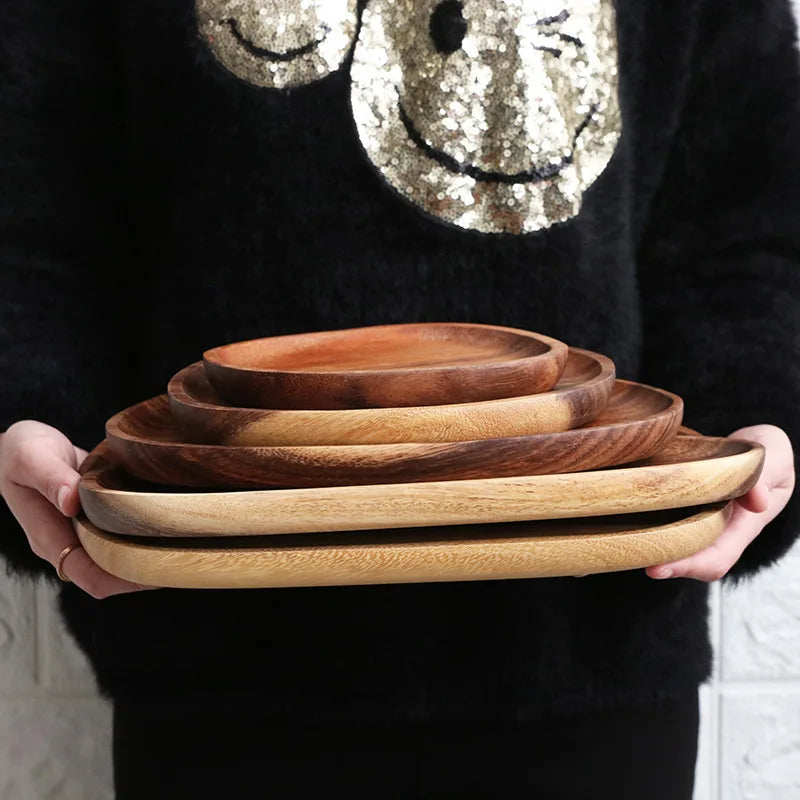 Whole Solid Wood Plate/Tray/Set