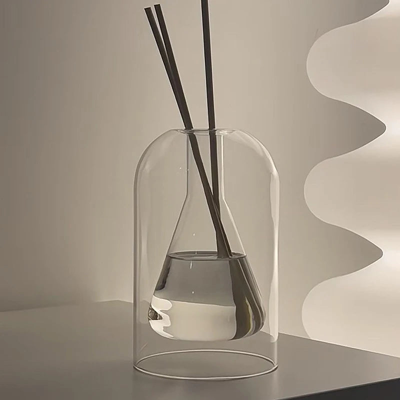 Nordic Double Layer Glass Diffuser Vase