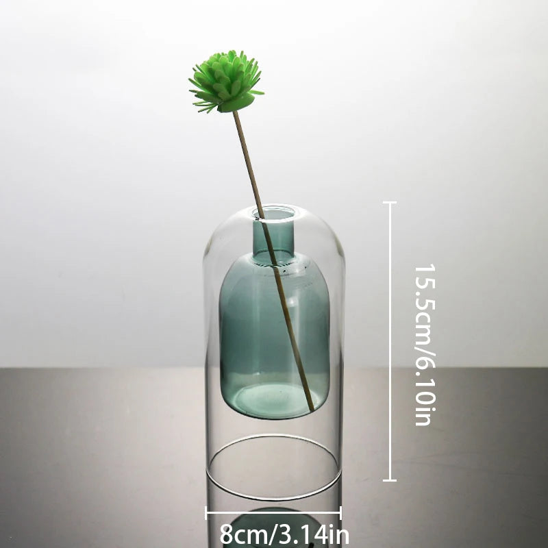 Nordic Double Layer Glass Diffuser Vase