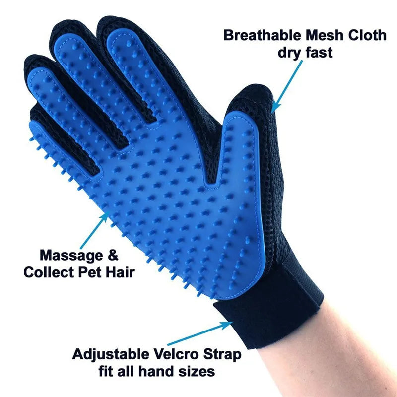 Two Rubber Pet Brush Gloves