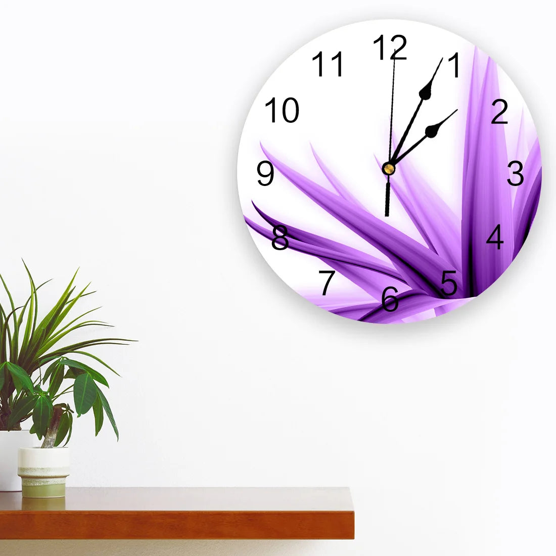 Purple Petals Wall Clock