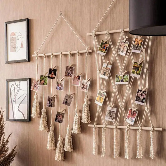 Hanging Photo Display Macrame