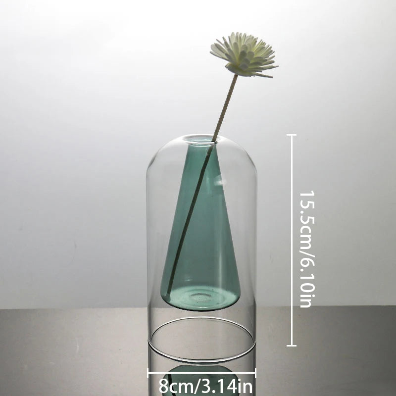 Nordic Double Layer Glass Diffuser Vase