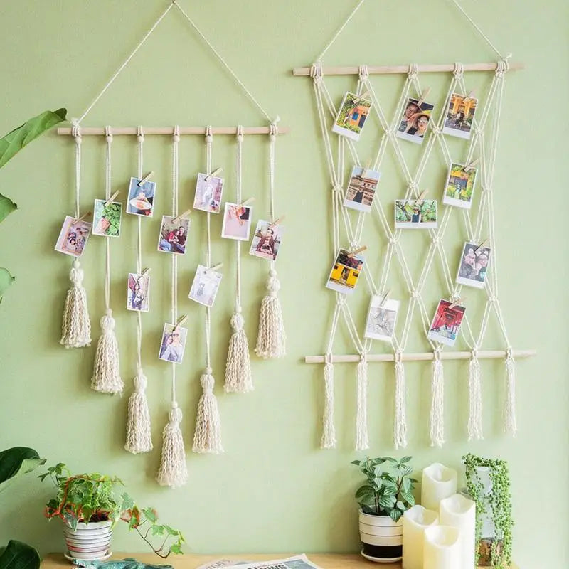 Hanging Photo Display Macrame