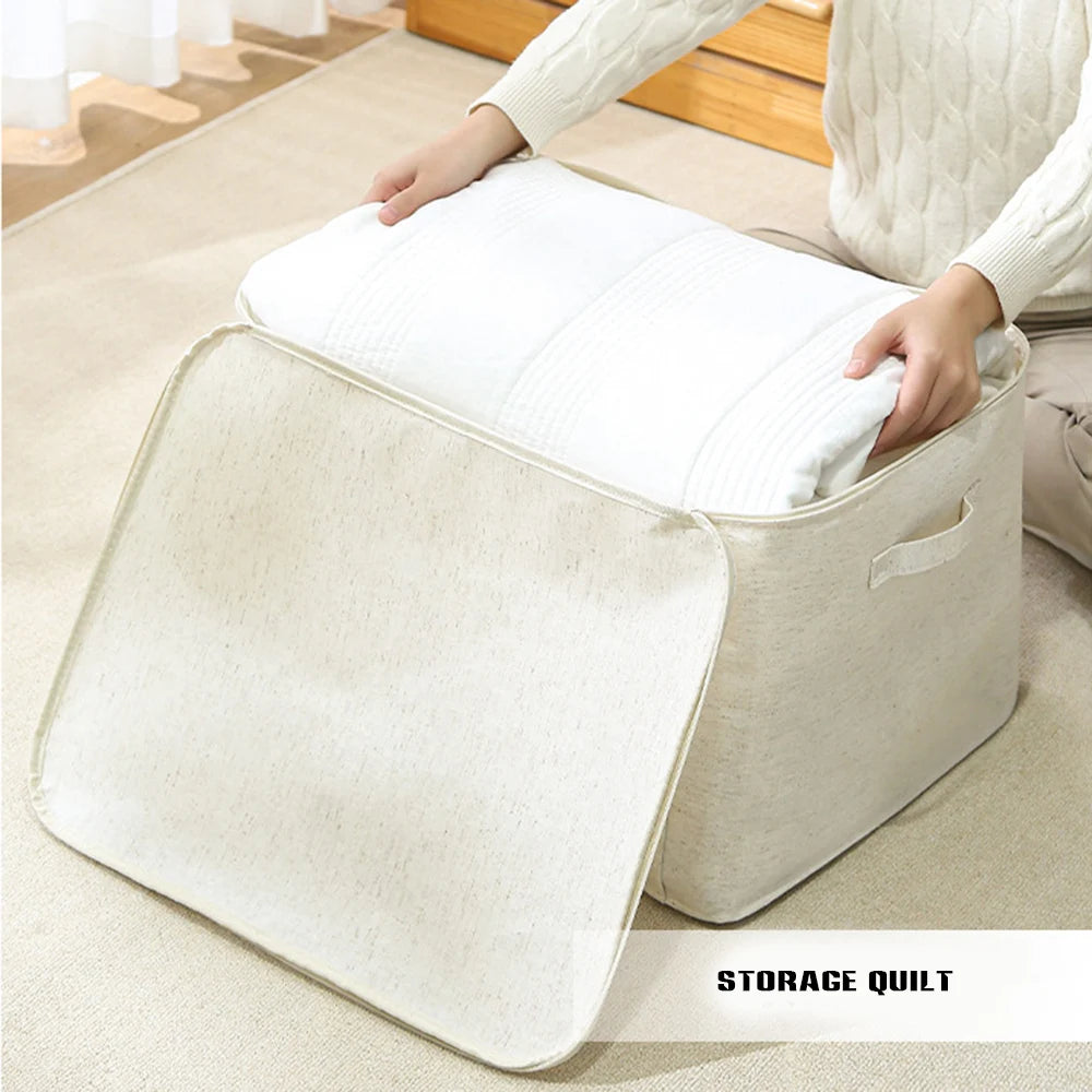 Foldable Home Storage Bag Cotton And Linen