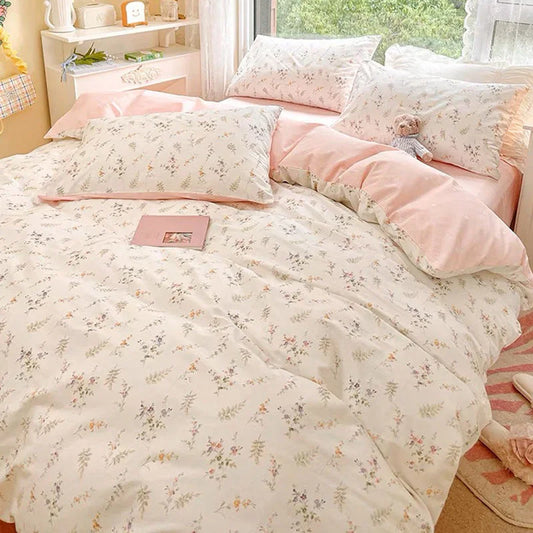 Pink Flowers Bedding Set