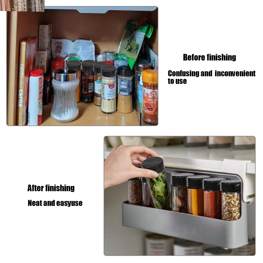 Self-adhesive Spice Bottle Storage Rack  Bottle Organizer