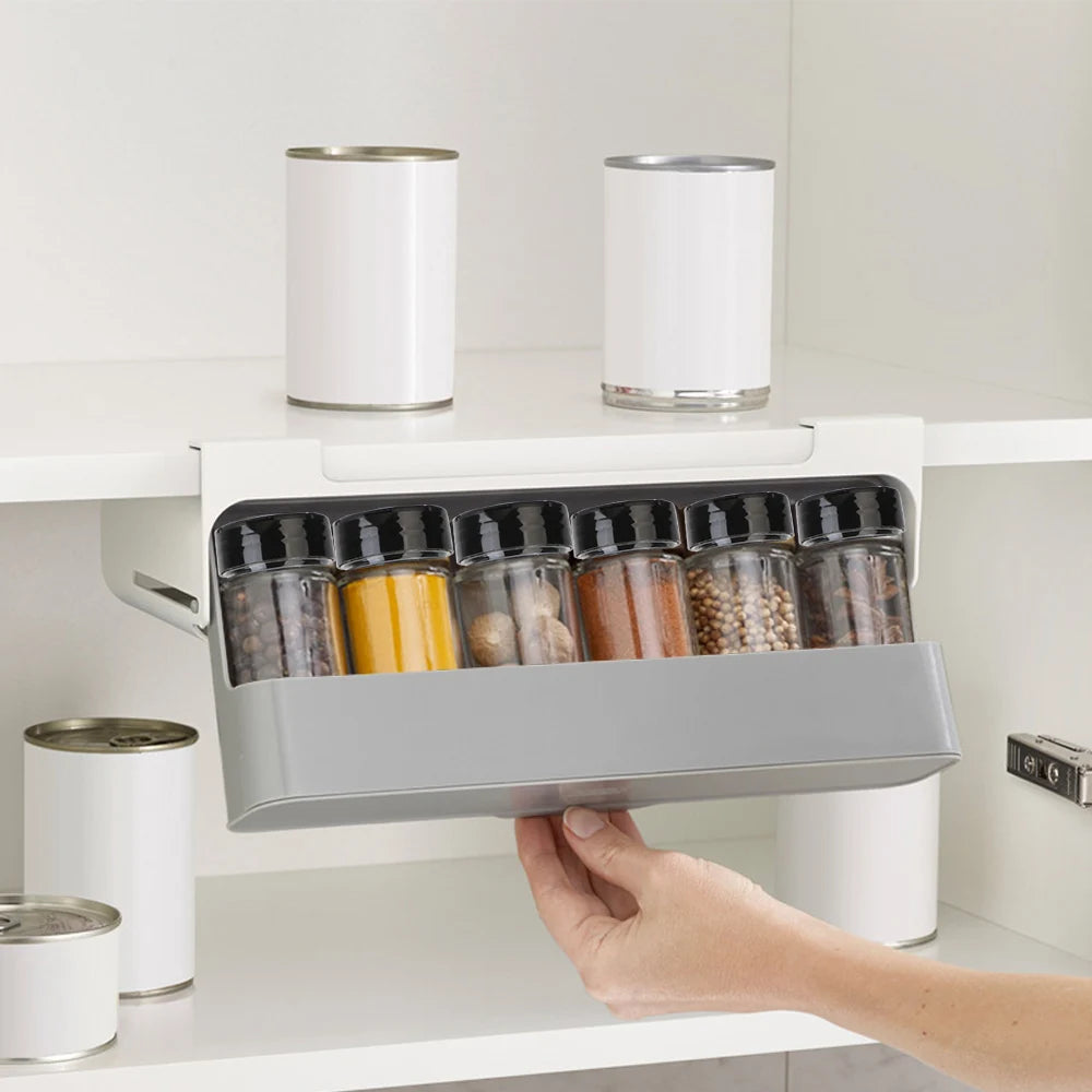 Self-adhesive Spice Bottle Storage Rack  Bottle Organizer