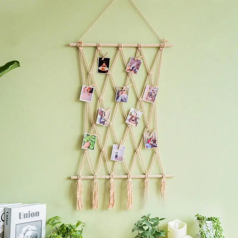 Hanging Photo Display Macrame