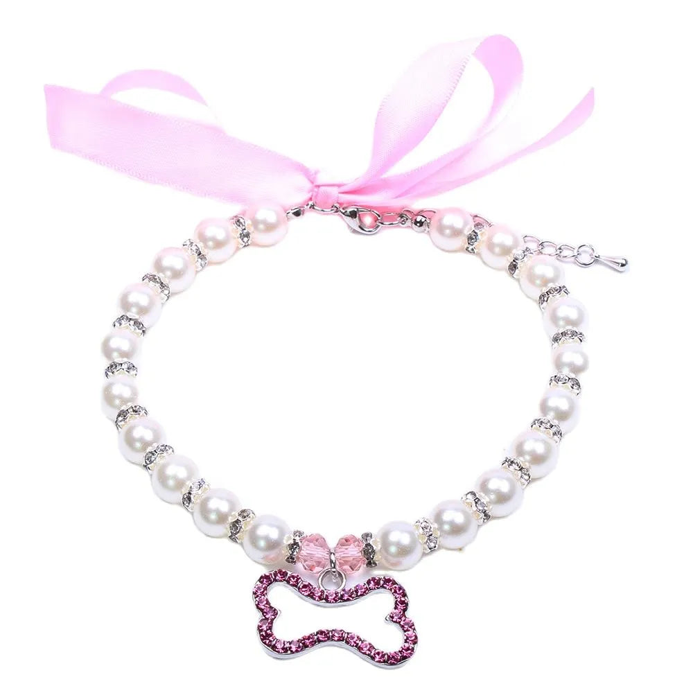 Pet Dog Pearls Necklace Collar