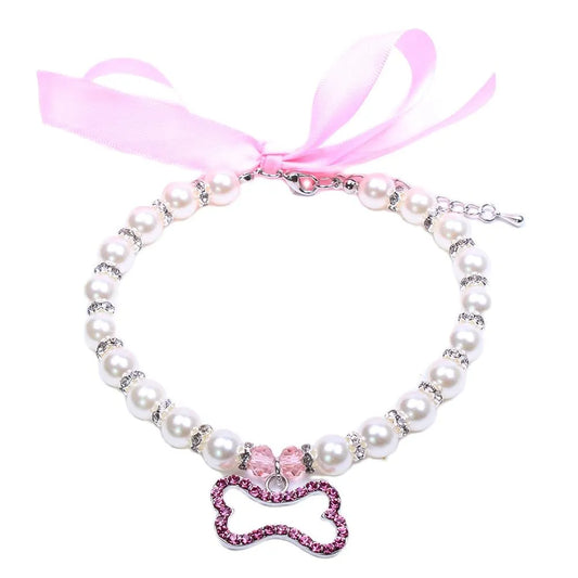 Pet Dog Pearls Necklace Collar