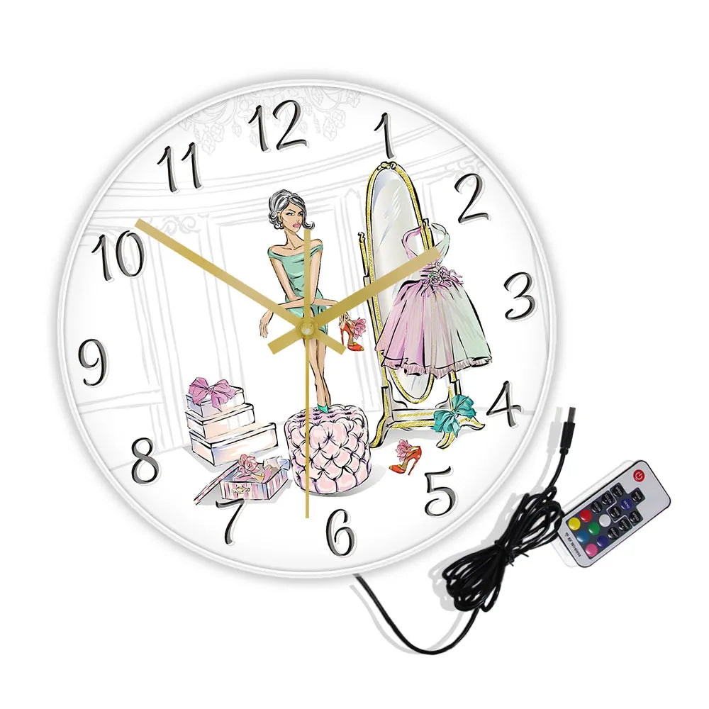 Fashion Girl Wall Clock