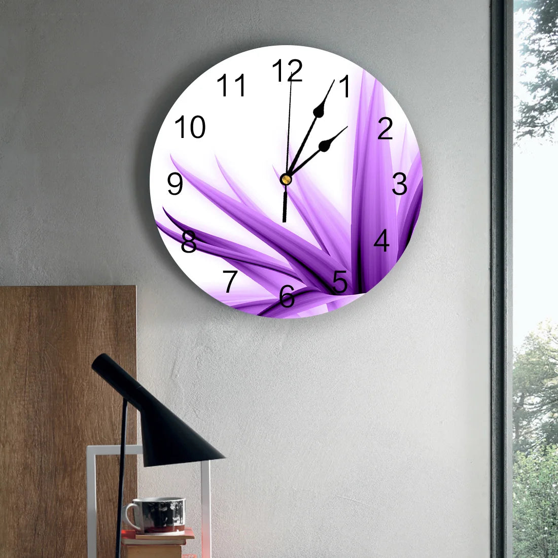 Purple Petals Wall Clock